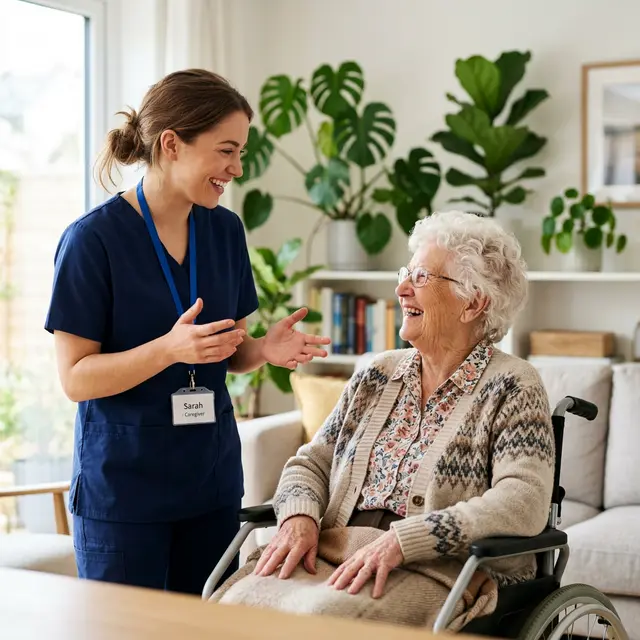 Michigan Medicaid home care caregiver assisting senior client in Detroit